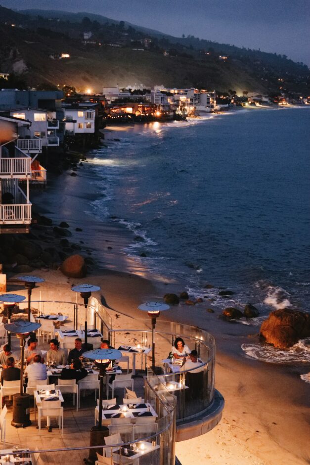 sunset at restaurant