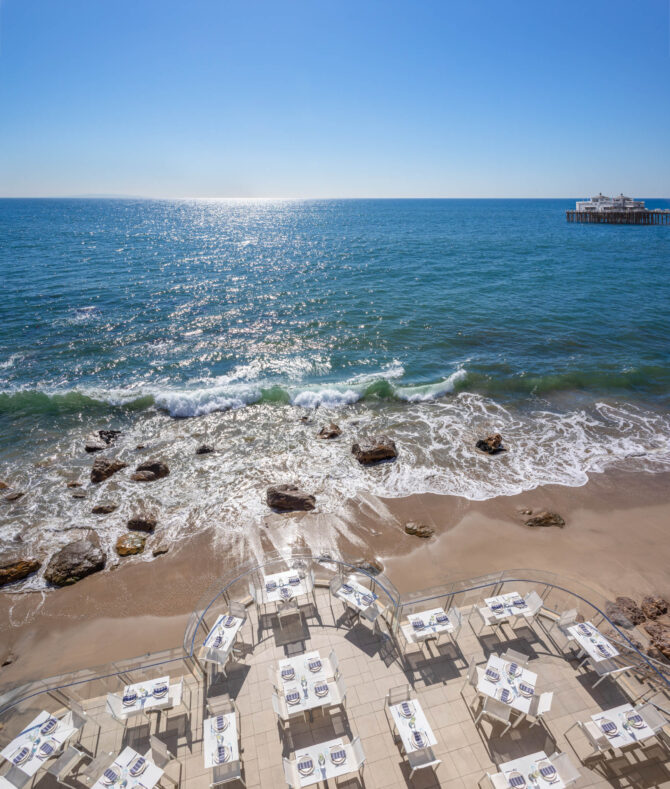 view from top to restaurant