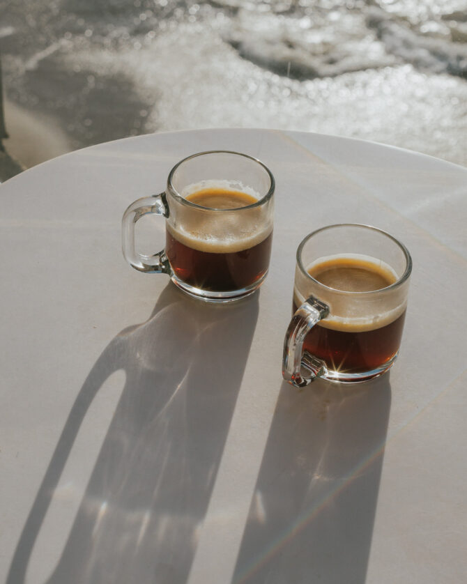 two cups of coffee
