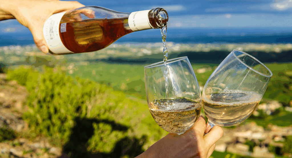 Wine pour in Malibu at the Rosenthal Winery