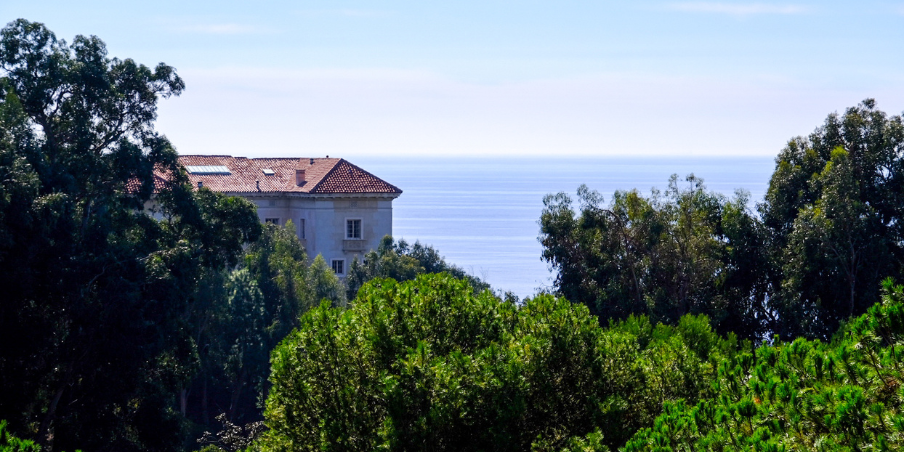 the Getty Villa overlooking the ocean in Malibu